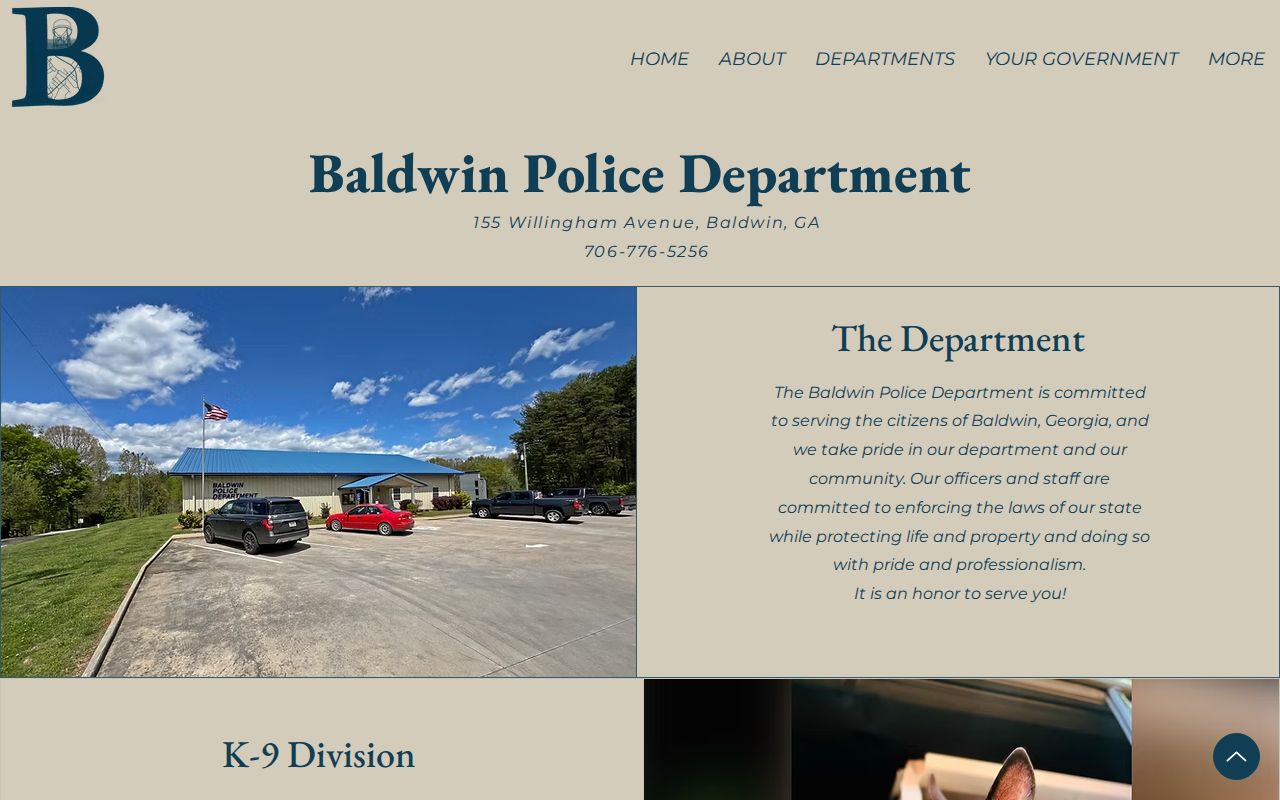 Baldwin Police Department official city arrest-record contact page