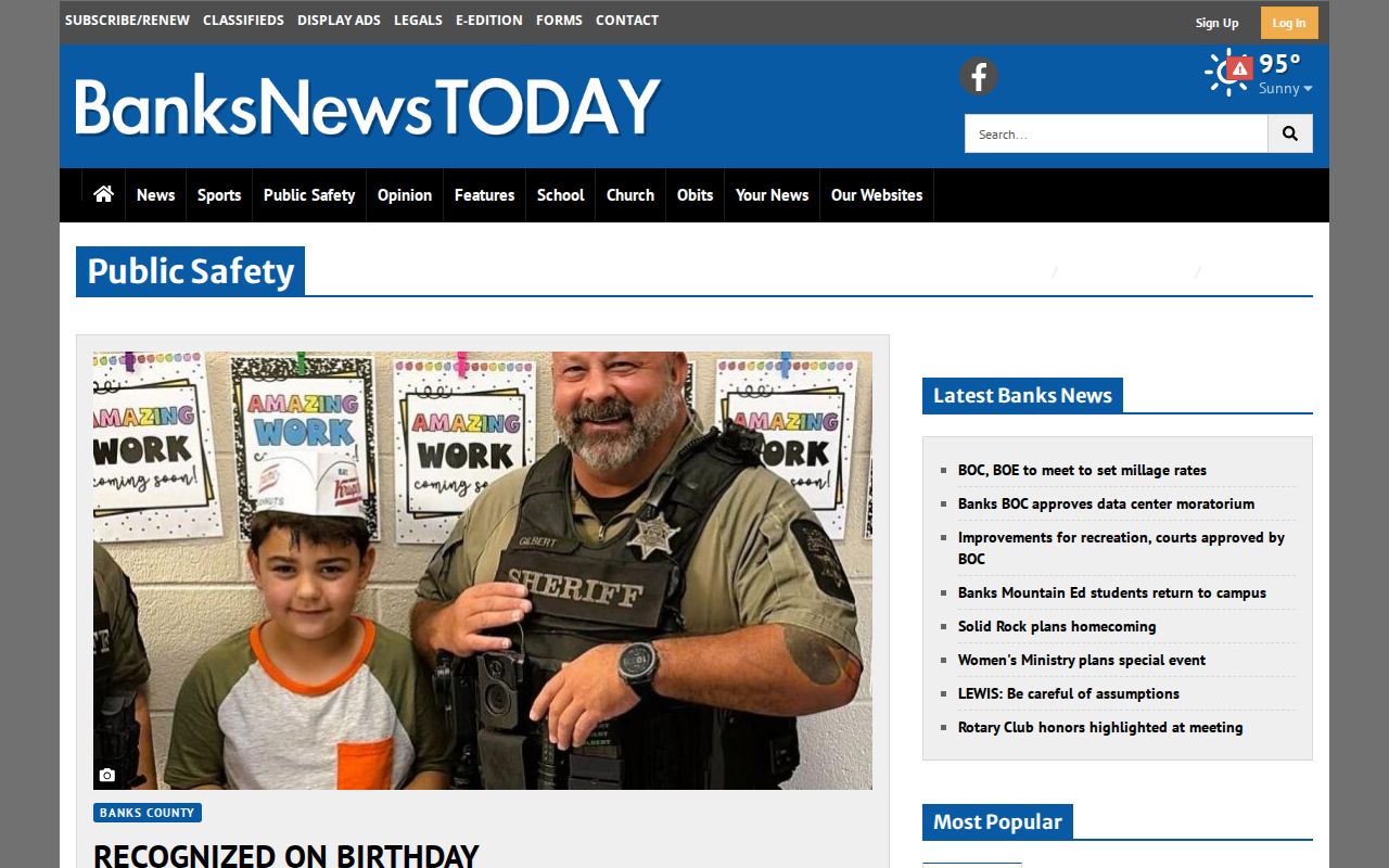 Banks County crime-news and public-safety records section on BanksNewsTODAY